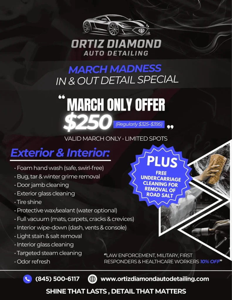 Monthly Auto Detailing Specials offers Washingtonville NY